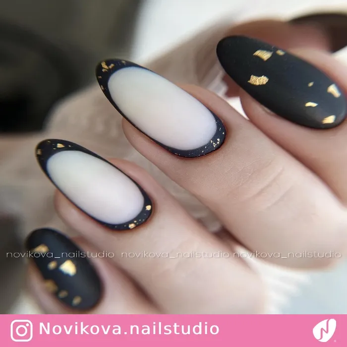 Outline Nails with Gold Foil